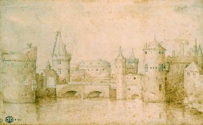 Udsigt over de gamle fæstningsværker i Amsterdam, Holland, 1562 af Pieter Bruegel the Elder