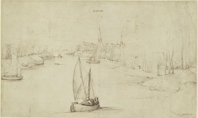 Pieter Bruegel (den ældre) - Flodlandskab Basrode (Baasrode), KdZ 5763 af Pieter Brueghel the Elder