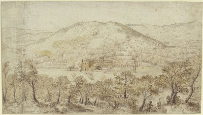 Sydligt bakkelandskab med klosterbygninger af Pieter Brueghel the Elder