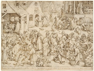 De syv dyder 3 Næstekærlighed af Pieter Brueghel the Elder