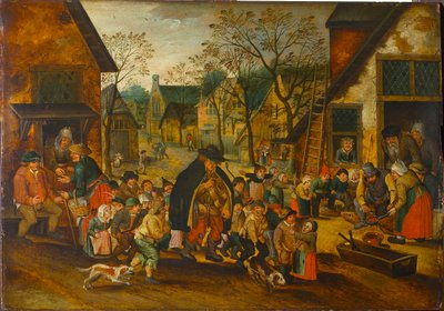 The Blind Hurdy-Gurdy Player, ca. 1610. af Pieter Brueghel the Younger