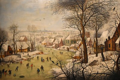 Vinterlandskab med en fuglefælde af Pieter Brueghel the Younger