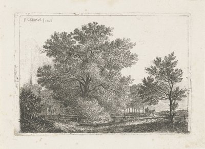 Landskab med stort træ af Pieter Casper Christ