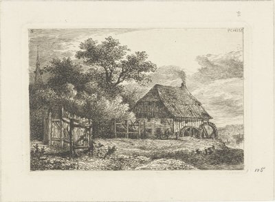 Landskab med vandmølle Vandlandskaber (serietitel) af Pieter Casper Christ