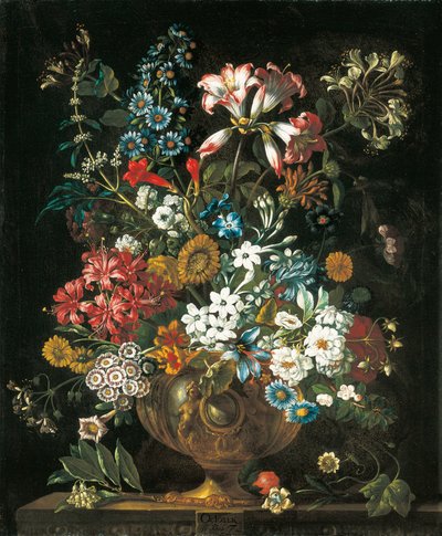 oktober, fra The Twelve Months of Flowers, en blomsterkalender med stilleben af Pieter Casteels