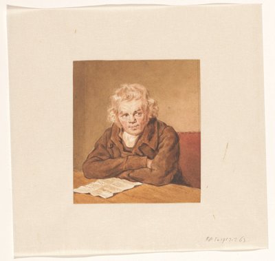 Portræt af Lourens van Schaick, der sidder og læser ved bordet af Pieter Christoffel Wonder