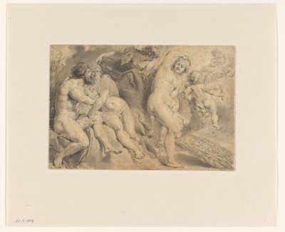 Ixion bedraget af Zeus og Hera Ixion omfavner skyen Nephele, som har taget form af Hera af Pieter Claesz. Soutman (rejected attribution)