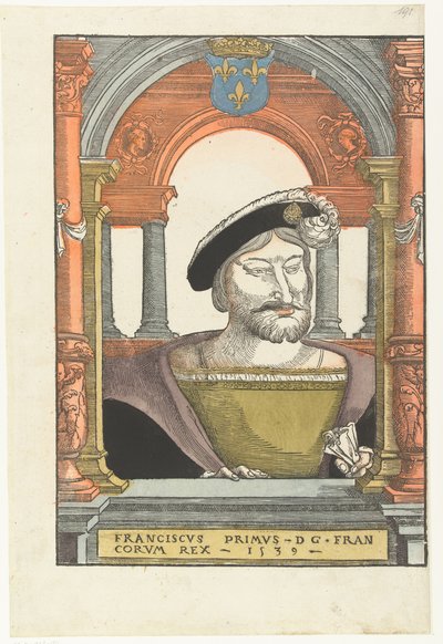 Portræt af Frans I 1494-1547, konge af Frankrig, hertug af Bretagne, greve af Provence, 1539 af Pieter Coecke van Aelst
