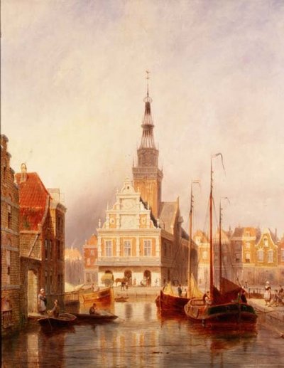 The Weighing House, Alkmaar, Holland af Pieter Cornelis Dommerson
