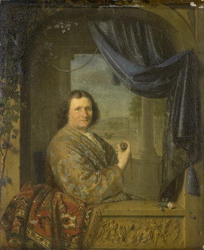 Portræt af en mand med et ur, 1688 af Pieter Cornelisz Slingelandt van