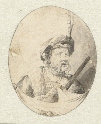 Buste af en mand i orientalsk tøj af Pieter Cornelisz. Verbeeck (possibly)