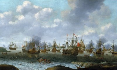 Det hollandske angreb på Medway-floden (England), juni 1667 af Pieter Cornelisz van Soest