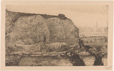 Gård med høskår på Jaagpad i Amsterdam af Pieter Dupont (signed by artist)
