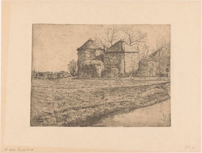 Gård med to hølader af Pieter Dupont