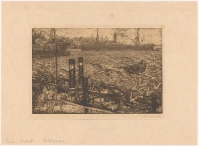 Havn med slæbebåde i Rotterdam af Pieter Dupont
