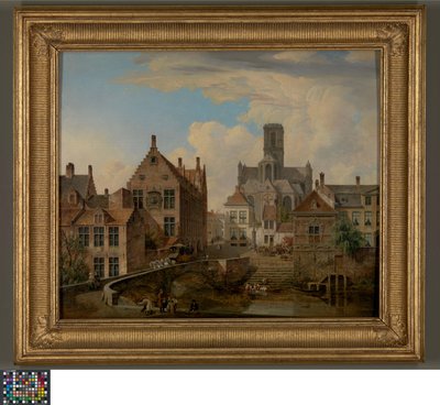 Sankt Bavos katedral og Reepkanalen i Gent af Pieter Frans De Noter