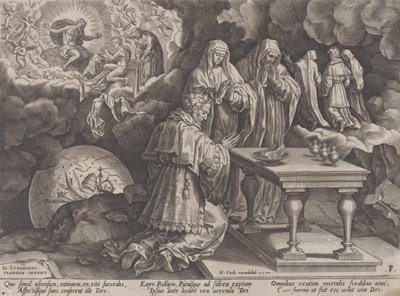 Alderdom og død, fra Menneskelivets gang, 1570. af Pieter Furnius