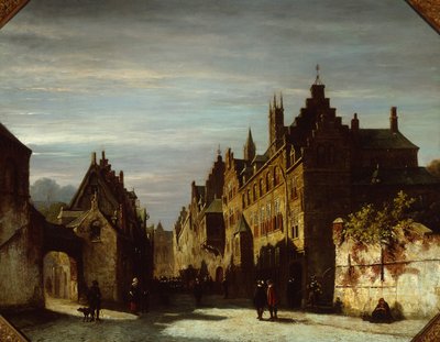 En hollandsk gadescene med soldater af Pieter Gerard Vertin