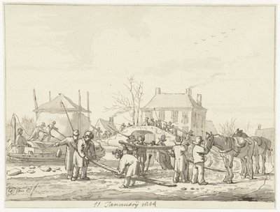 Kærnemælksgrøft i Naarden, 11. januar 1814 af Pieter Gerardus van Os (signed by artist)