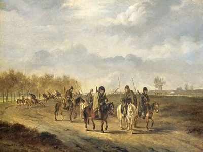 Kosakker på en landevej nær Bergen i Nordholland af Pieter Gerardus van Os