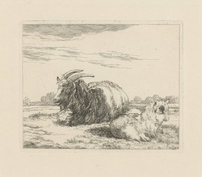 Tilbagelænet ged og knægt Får og geder (serietitel) af Pieter Gerardus van Os