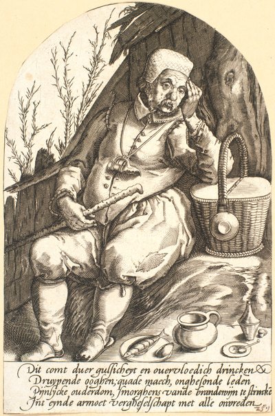 Bonde, satire over drukkenskab af Pieter Goos