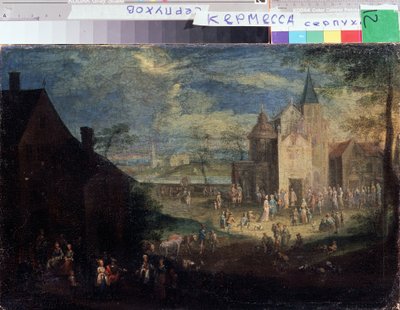 ""Kermesse på stedet for en landsby"" (Kermis) Bylandskab i Flandern. Maleri af Peter Gysels (1621-1690) Serpukhov, Statens Museum for Historie og Kunst Rusland af Peeter Gijsels