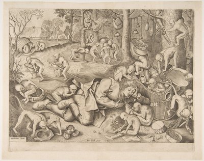 Købmanden røvet af aber, 1562 af Pieter Heyden van der
