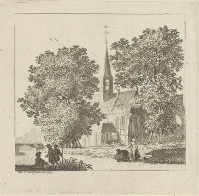 Udsigt over en kirke af Pieter Jan van Liender