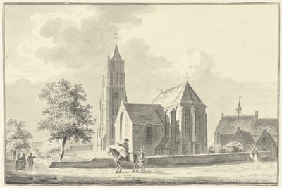 Kirke og rådhus i Heukelom af Pieter Jan van Liender