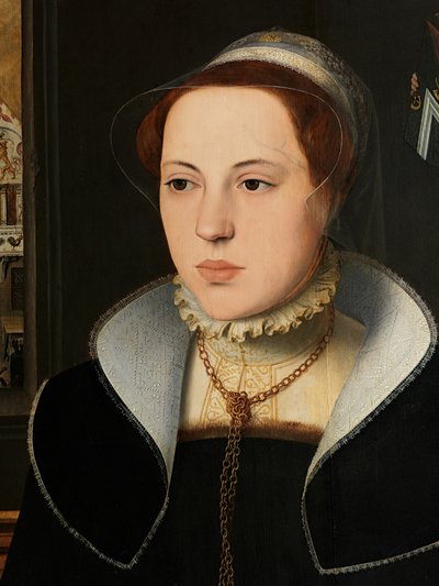 Detalje af Portræt af Jacquemyne Buuck af Pieter Jansz. Pourbus