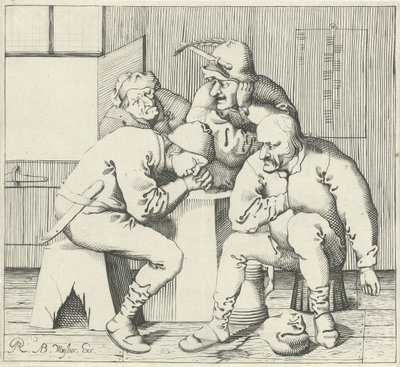 Fire mænd omkring et bord af Pieter Jansz Quast (possibly)