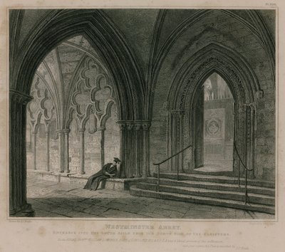 Indgang til South Aisle, Westminster Abbey, London af Pieter Jansz. Quast