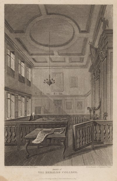 Interiør af The Heralds College af Pieter Jansz. Quast