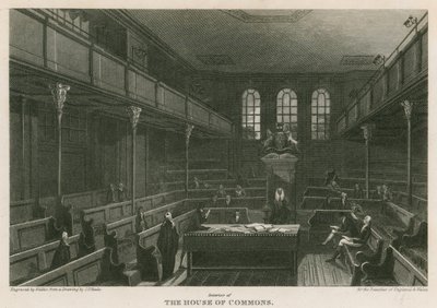 Interiør af House of Commons, Westminster, London af Pieter Jansz. Quast