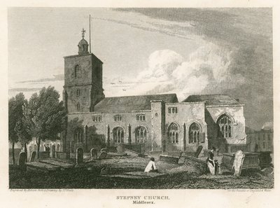 Stepney Church, London af Pieter Jansz. Quast