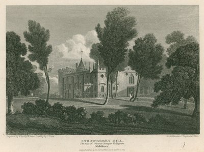 Strawberry Hill, Twickenham, London; residens for grevinde Dowager Waldegrave af Pieter Jansz. Quast
