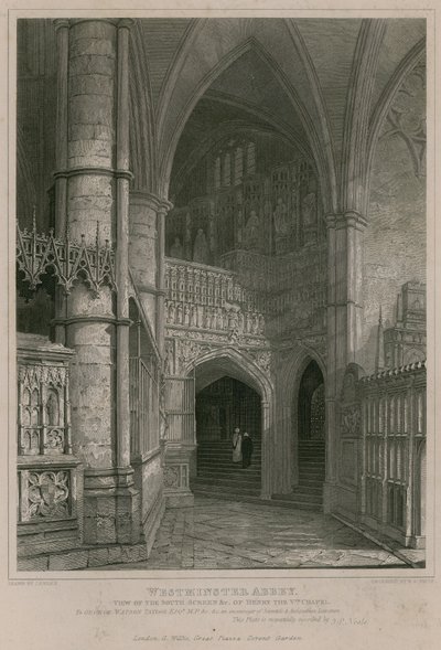 Udsigt over sydskærmen af Henry the Fifth Chapel, Westminster Abbey af Pieter Jansz. Quast