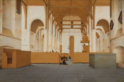 Interiør af Sint-Odulphuskerk i Assendelft Interiør af St Odulphuskerk i Assendelft, set fra koret mod vest af Pieter Jansz Saenredam