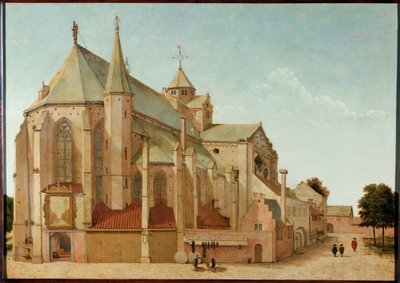 Mariakerk, Utrecht, Holland (olie på træ) af Pieter Jansz Saenredam