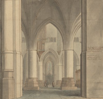 Koret og det nordlige ambulatorium i Sankt Bavo-kirken i Haarlem af Pieter Jansz. Saenredam