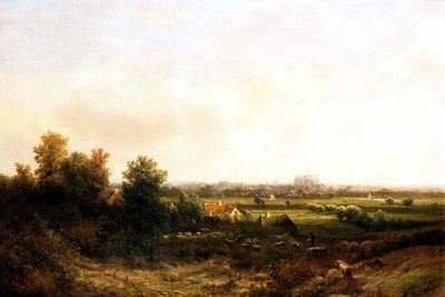 En hyrde og hans hjord nær Haarlem af Pieter Lodewijk Francisco