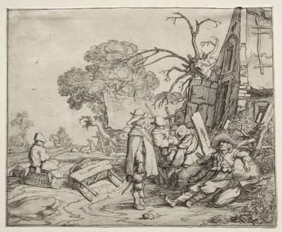 Landskab med soldater, 1626. af Pieter Molyn