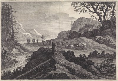 Pak muldyr på en vej Landskaber (serietitel) af Pieter Nolpe
