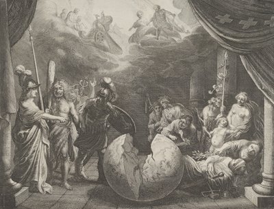 Plade 11: Allegory on the Discord in France, fra Caspar Barlaeus, Medicea Hospes, 1638. af Pieter Nolpe