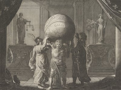 Plade 13: Allegory on the Discord in France, fra Caspar Barlaeus, Medicea Hospes, 1638. af Pieter Nolpe