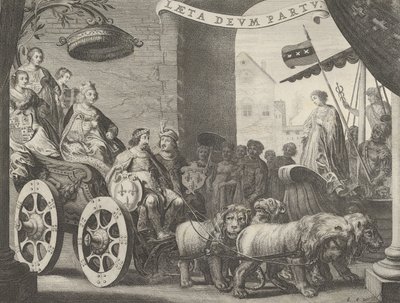 Plade 5a: Marie de Medici som Berecynthia, fra Caspar Barlaeus, Medicea Hospes, 1638. af Pieter Nolpe
