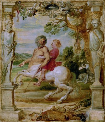 Achilleus uddannet af kentauren Chiron, 1630-1635 af Peter Paul Rubens