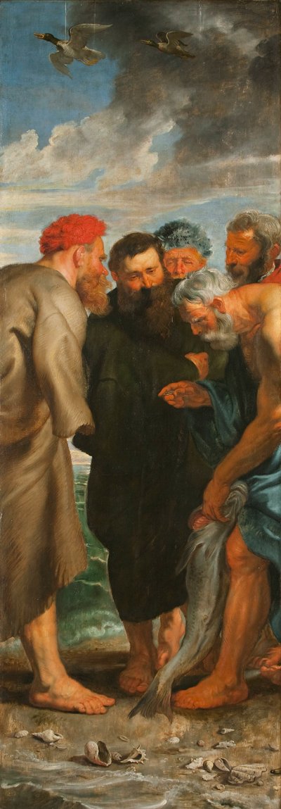The Miraculous Draft of Fishes Triptykon, venstre panel, 1618-1619. af Pieter Paul Rubens