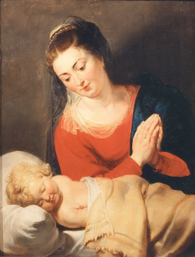 Jomfruen tilbeder det sovende barn, ca. 1615. af Pieter Paul Rubens